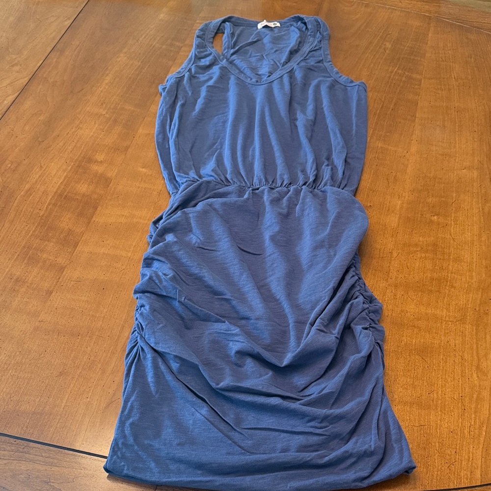Purple-Blue Sundry Ruched Sleeveless Dress
